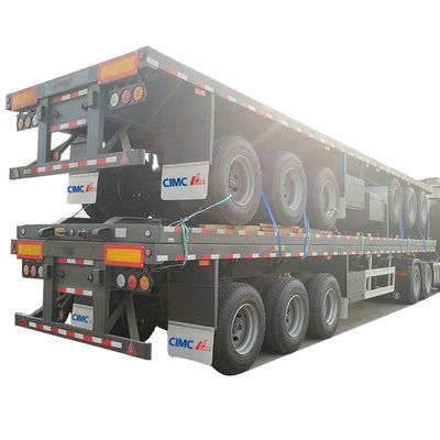 50 τόνων Τροχαίο ρυμουλκούμενο 3 άξονας 40ft CIMC HUAJUN Flatbed Semi-Retrailer