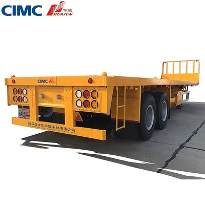 50 τόνων Τροχαίο ρυμουλκούμενο 3 άξονας 40ft CIMC HUAJUN Flatbed Semi-Retrailer