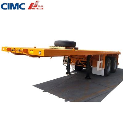 50 τόνων Τροχαίο ρυμουλκούμενο 3 άξονας 40ft CIMC HUAJUN Flatbed Semi-Retrailer