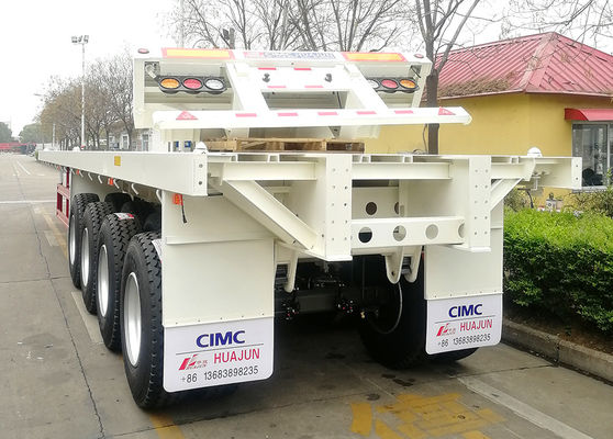 Τροχαίο ρυμουλκούμενο CIMC HUAJUN 4 άξονας 45ft πλατφόρμας εμπορευματοκιβωτίου ημιρυμουλκούμενο 13950*2500*1450