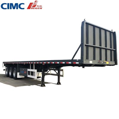 50 τόνων Τροχαίο ρυμουλκούμενο 3 άξονας 40ft CIMC HUAJUN Flatbed Semi-Retrailer