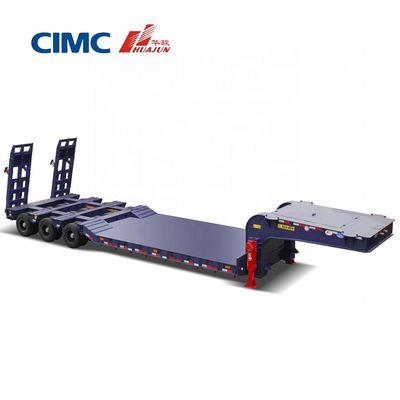 CIMC HUAJUN 70T Τριάξονα χαμηλόκλινο ημιπροκατασκευή για τροχόσπιτα φορτηγών