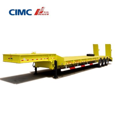 CIMC HUAJUN 70T Τριάξονα χαμηλόκλινο ημιπροκατασκευή για τροχόσπιτα φορτηγών