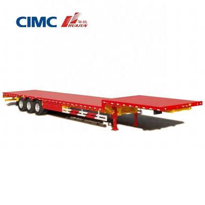 CIMC HUAJUN 70T Τριάξονα χαμηλόκλινο ημιπροκατασκευή για τροχόσπιτα φορτηγών