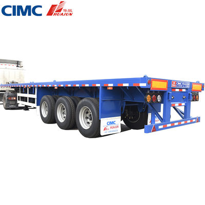 40 τόνων μέγιστο ωφέλιμο φορτίο CIMC HUAJUN 20ft 40ft επιφανειακό ρυμουλκούμενο με εναέρια ανάρτηση και ανύψωση
