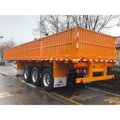CIMC HUAJUN 50t Tri Axle Cement Transportation Fence Cargo Trailer με ελαστικά 12R22.5