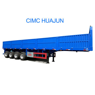 Καυτό 4 άξονες Flatbed Semi-Relayer με 1000mm Sidewall Max Πληροφοριακό φορτίο 60T 12.00R20 ελαστικό