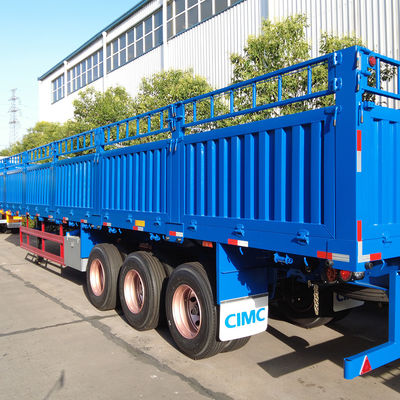 Ομάδα CIMC HUAJUN 4 Άξονες Μέγιστο ωφέλιμο φορτίο 60T Περιεκτικό ρυμουλκούμενο Φράχτης Φορτηγό ημιρυμουλκούμενο