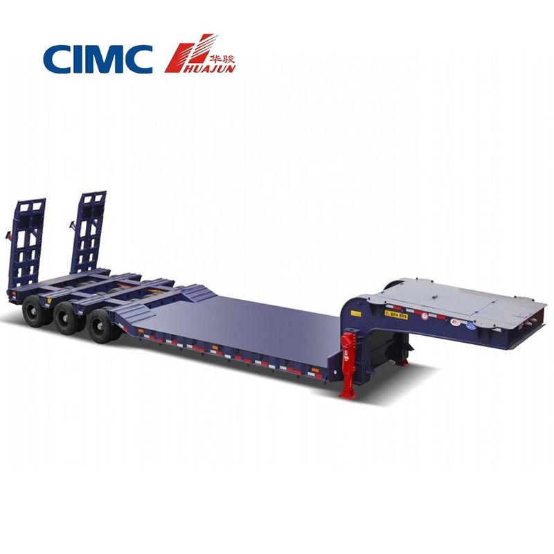 CIMC HUAJUN 60ton Lowboy ρυμουλκούμενο με μηχανική ανάρτηση και 17500 * 3000 * 1250mm Μέγεθος