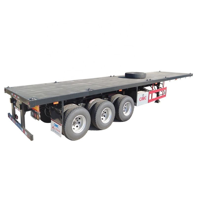 Τεξαμενόπλοιο 80 τόνων CIMC HUAJUN 20ft 40ft flatbed container trailer με ελαστικά 12R22.5