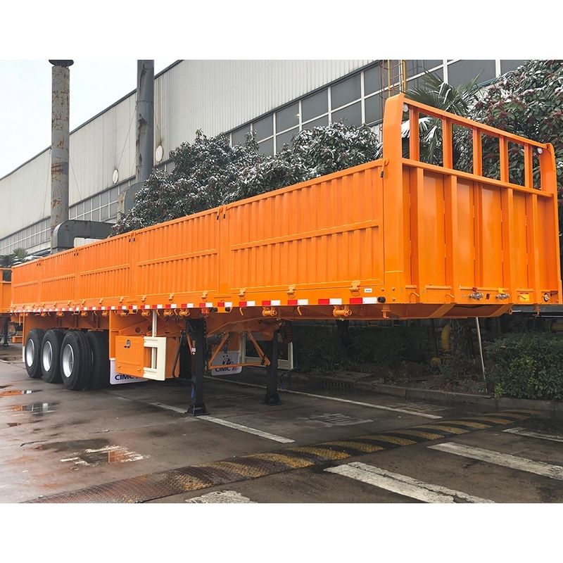 CIMC HUAJUN 50t Tri Axle Cement Transportation Fence Cargo Trailer με ελαστικά 12R22.5
