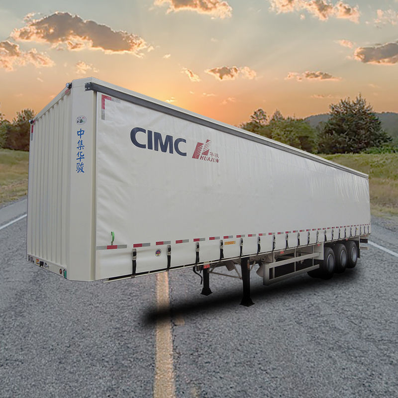 CIMC HUAJUN Τρακίτης κουρτίνας ρυμουλκούμενου 3 άξονες 40 ft Drop Deck για μεταφορά ξηρού φορτίου